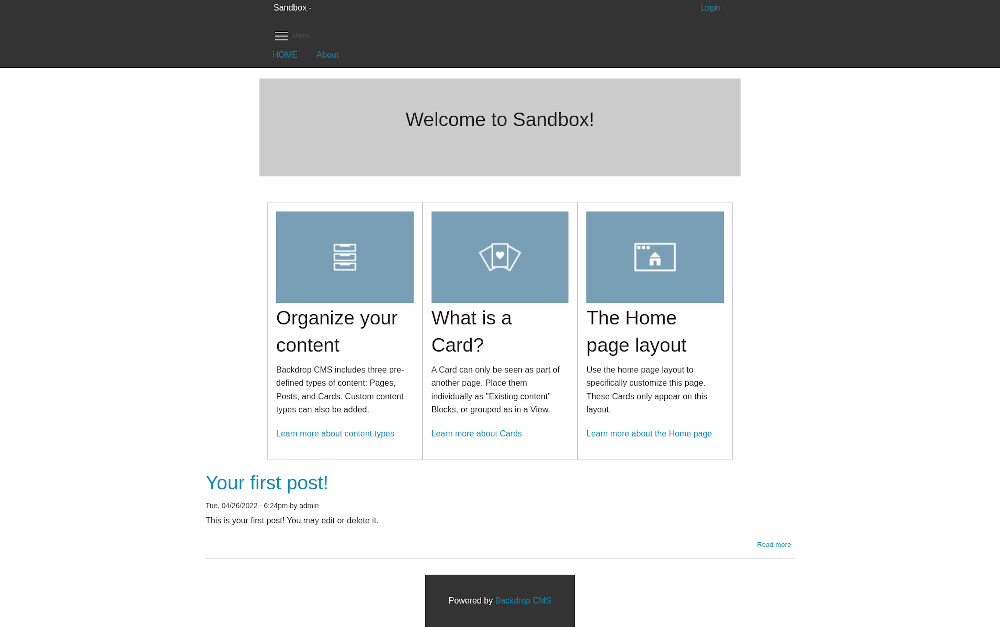 ​​​​​​Screenshot of front page of ZURB Foundation 5 theme.